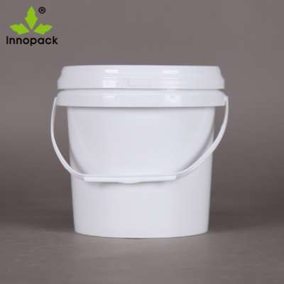 Small plastic bucket 0.8L 0.9L 1L 2L ice cream plastic pail with lid