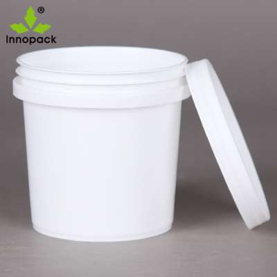 1 Liter white small mini virgin pp plastic buckets/pail without handles